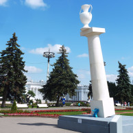 Прямоугольный вертикальный памятник Очер Мемориальный одиночный комплекс с крестом Поворино