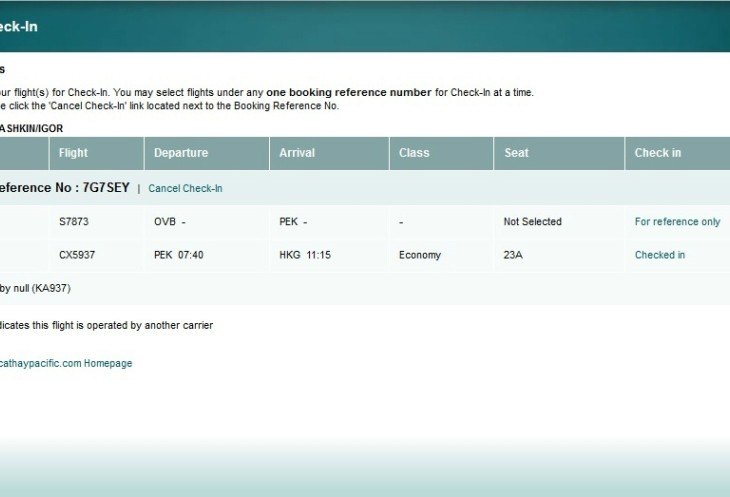    Cathay Pacific.